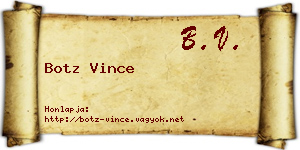 Botz Vince névjegykártya